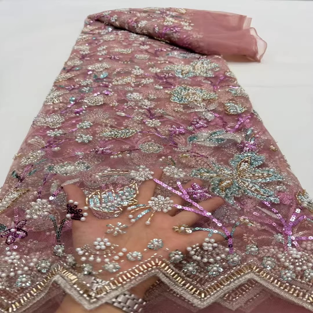 Embroidery Youtube - 5yard Sequin bead tube embroidery fabrics