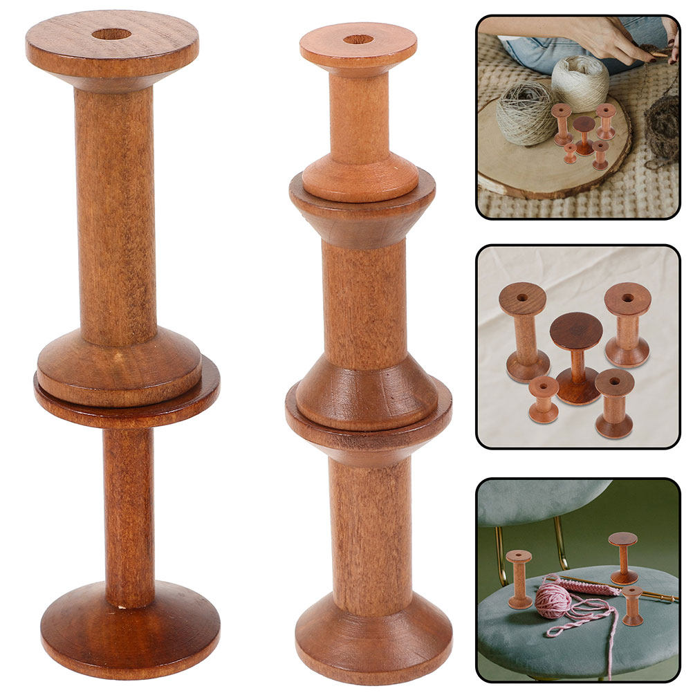 Embroidery Threads - 7Pcs Wooden Thread Spools Vintage Empty