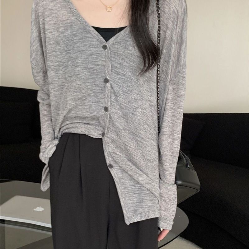 Embroidery Online - Women's Casual V-Neck Long Sleeve Cardigan,