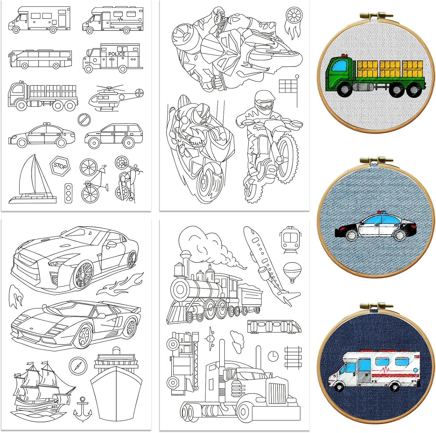 Water Soluble Stabilizer - 4 Sheets Transportation Embroidery Stabilizer -