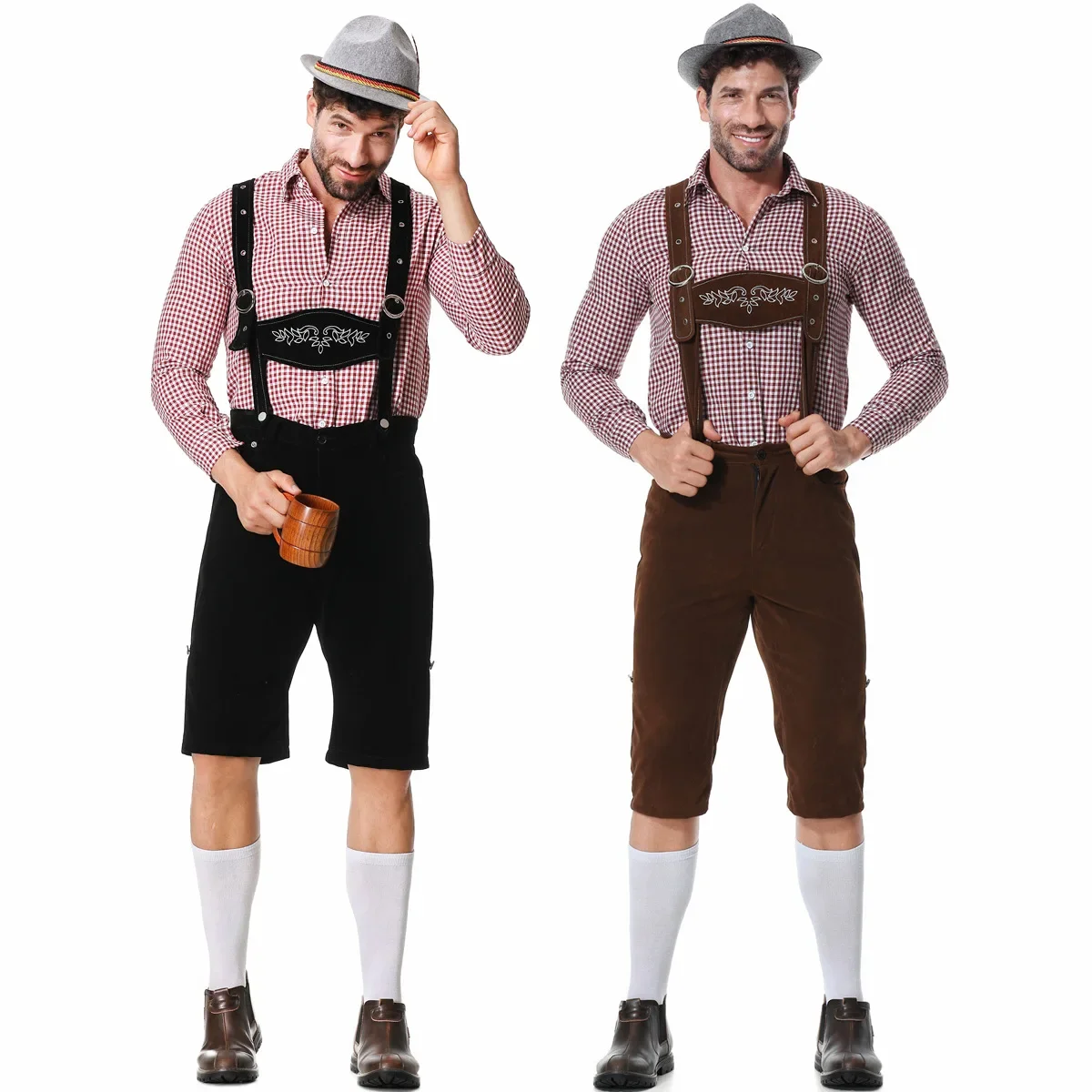 Embroidery Men Shirt - Germany Munich Traditional Oktoberfest Carnival Clothing
