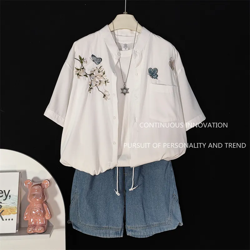 Embroidery Men Shirt - Men's 3 Piece Set Chinese Style