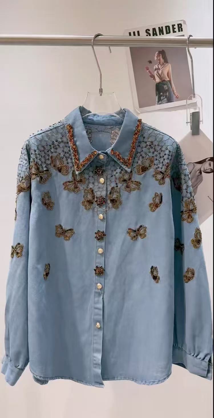Embroidery Jeans - Luxury Style Denim Jacket For Women's