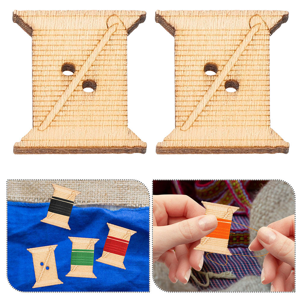 Embroidery Threads - 100Pcs Wooden Sewing Machine Thread Bobbins