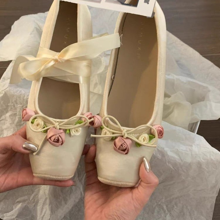Women Flats Bow Marie Janes Sh - Embroidery Dress 评论和价格