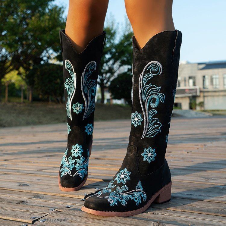 Retro Women Boot Fashion Women - Embroidery Youtube 评论和价格