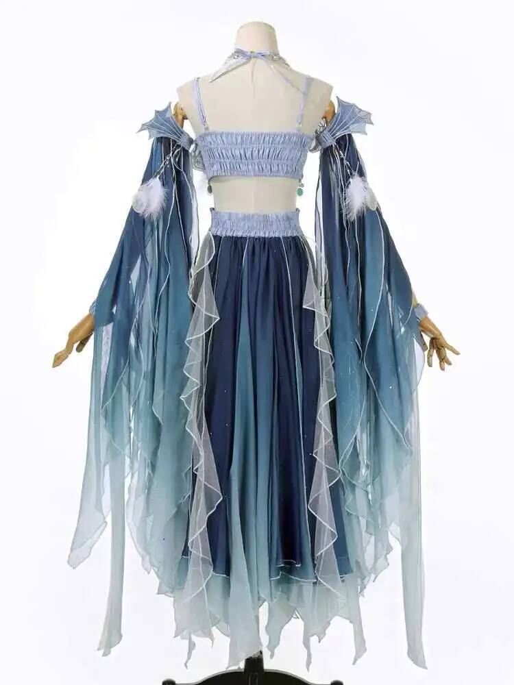 Exotic Blue Dress Heavy Embroi - Embroidery Dress 评论和价格