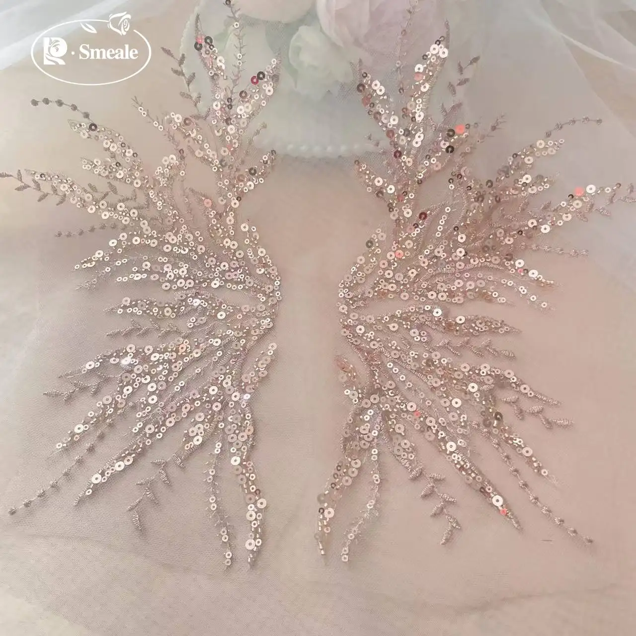 5Pair-2Pair.Rose Gold Sequin T - Embroidery Gold 评论和价格