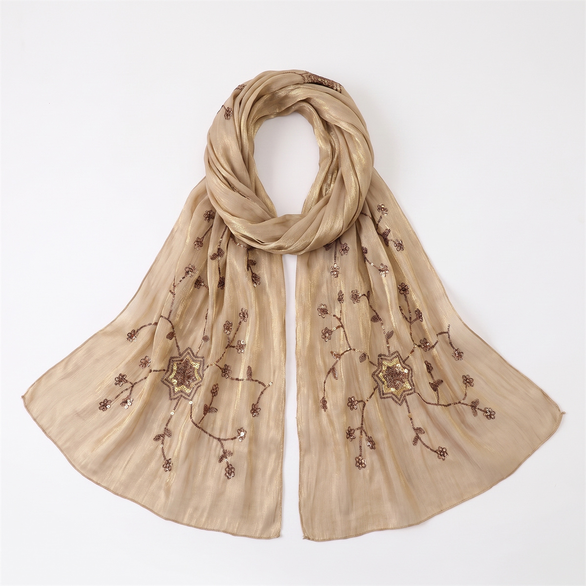 Fashion Crinkle Hijab Scarf Wi - Embroidery Hijab 评论和价格