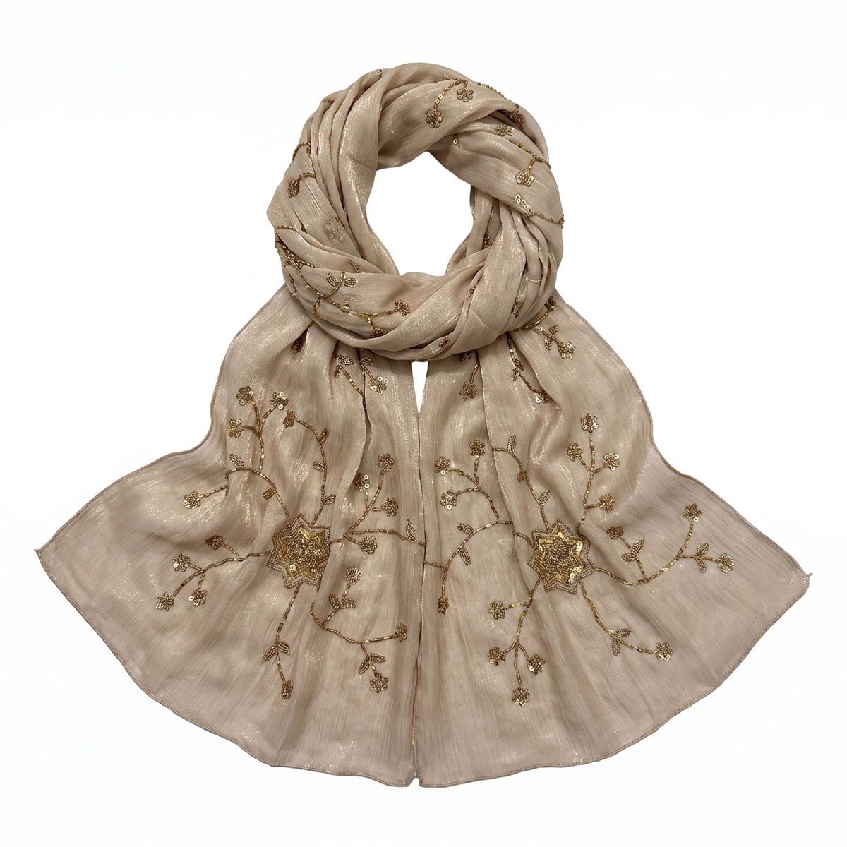 Fashion Crinkle Hijab Scarf Wi - Embroidery Hijab 评论和价格