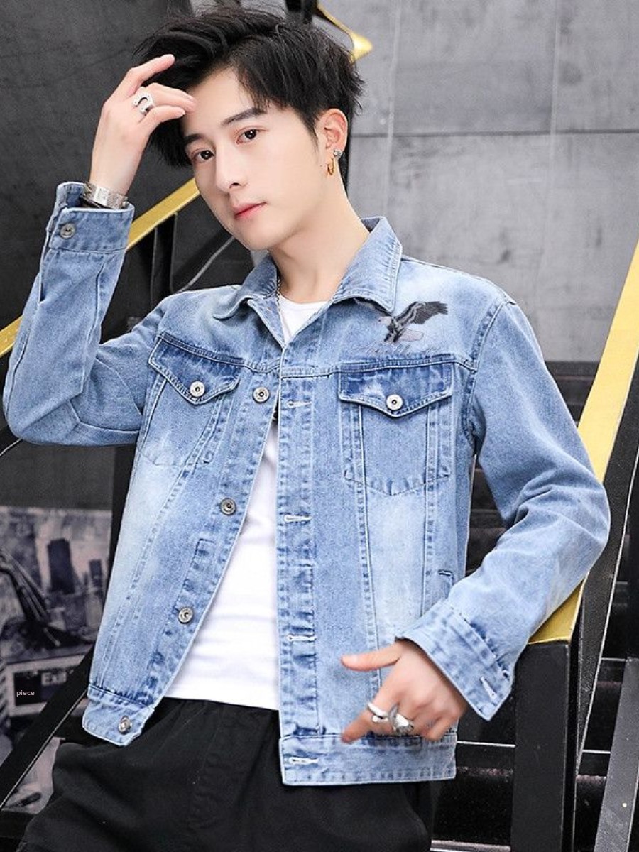 New 2026 Men's Denim Jacket Sp - Embroidery Jeans 评论和价格