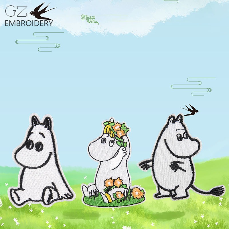 Moomin Cute Cartoon Embroidere - Embroidery Cloth 评论和价格