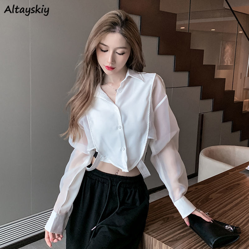 Shirts Women Retro Chic Patchw - Embroidery Online 评论和价格