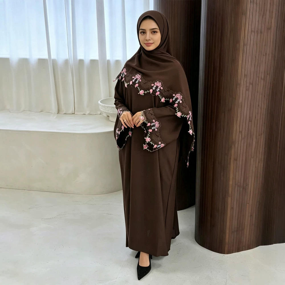 Eid Dress Women Muslim Abaya P - Embroidery Hijab 评论和价格