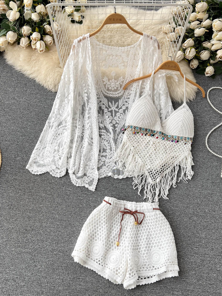 Summer New Holiday Suit Women' - Embroidery Cardigan 评论和价格