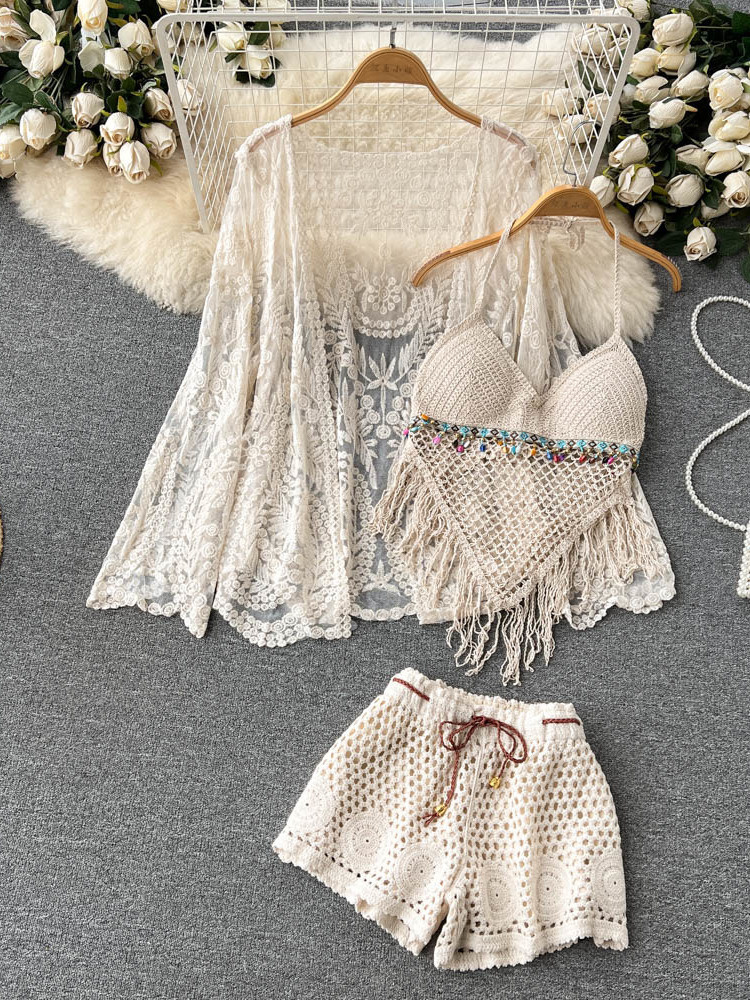 Summer New Holiday Suit Women' - Embroidery Cardigan 评论和价格