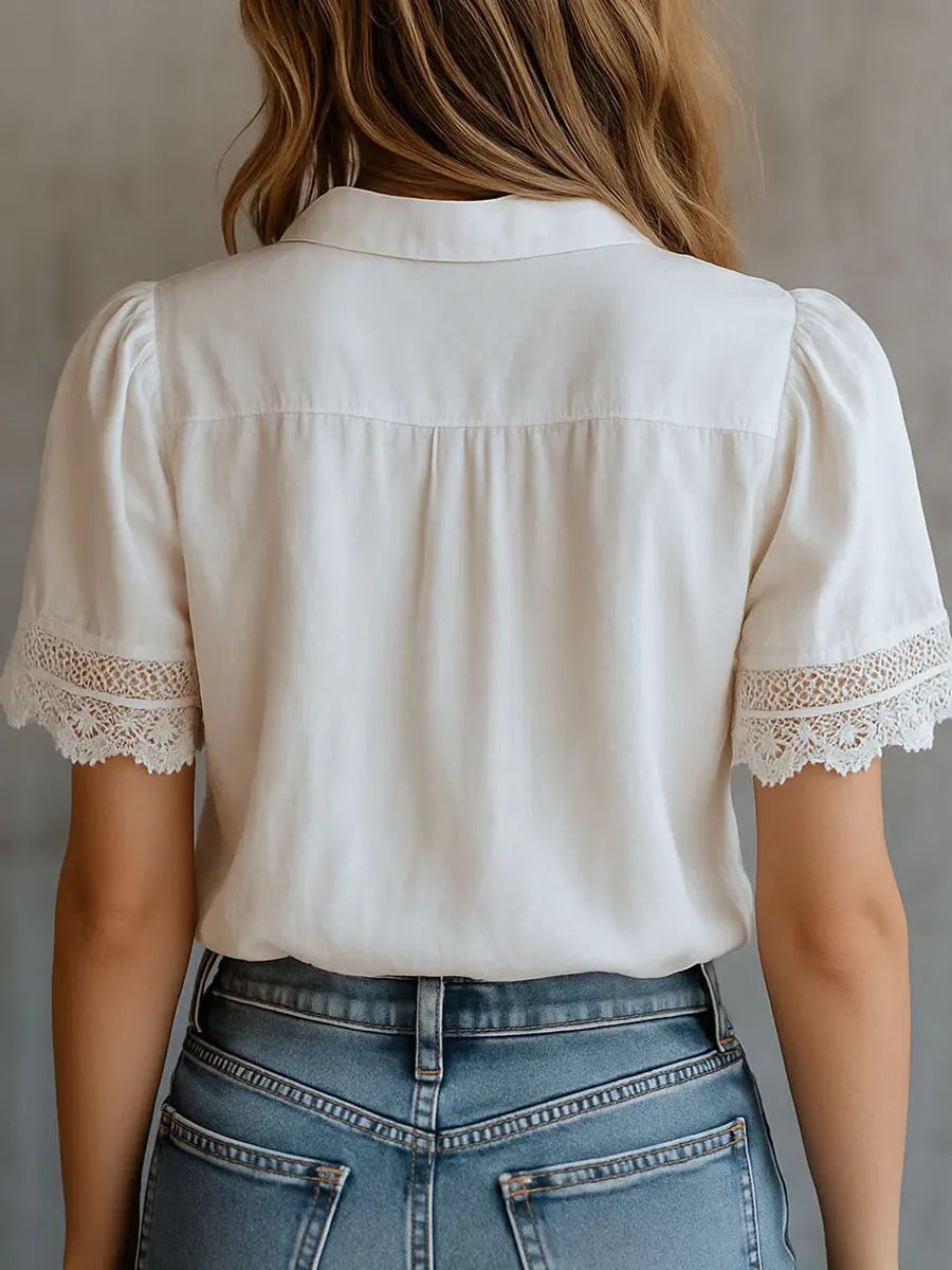 Elegant Women's Shirts Casual  - Embroidery Online 评论和价格