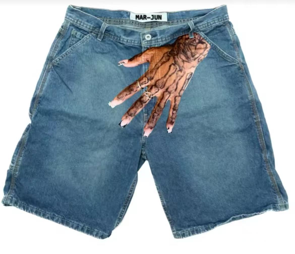 Deeptown Y2k Vintage Harajuku  - Embroidery Jeans 评论和价格