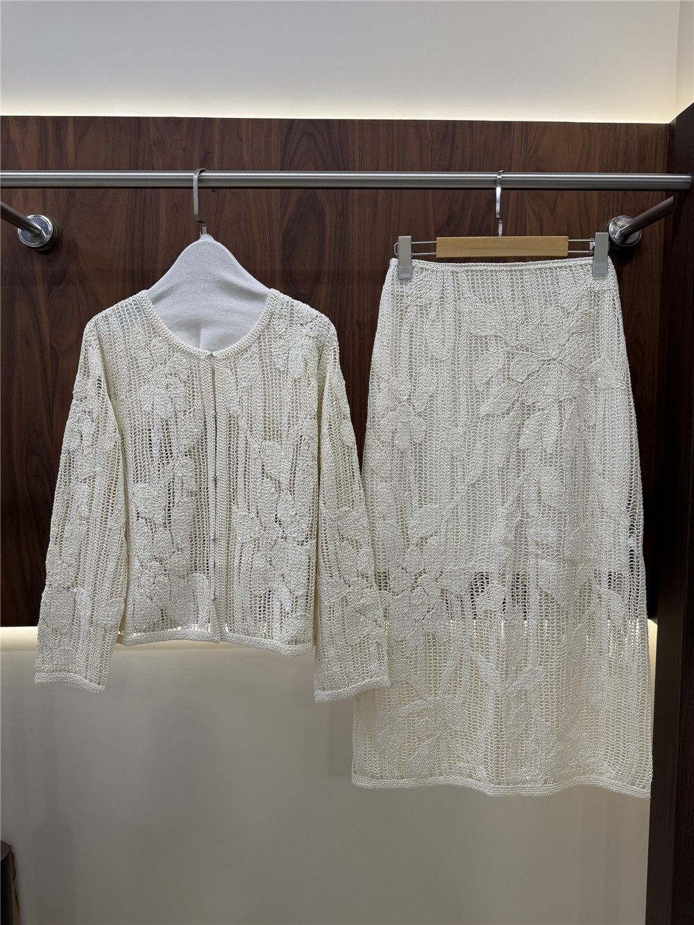 Women's Openwork Embroidered K - Embroidery Cardigan 评论和价格