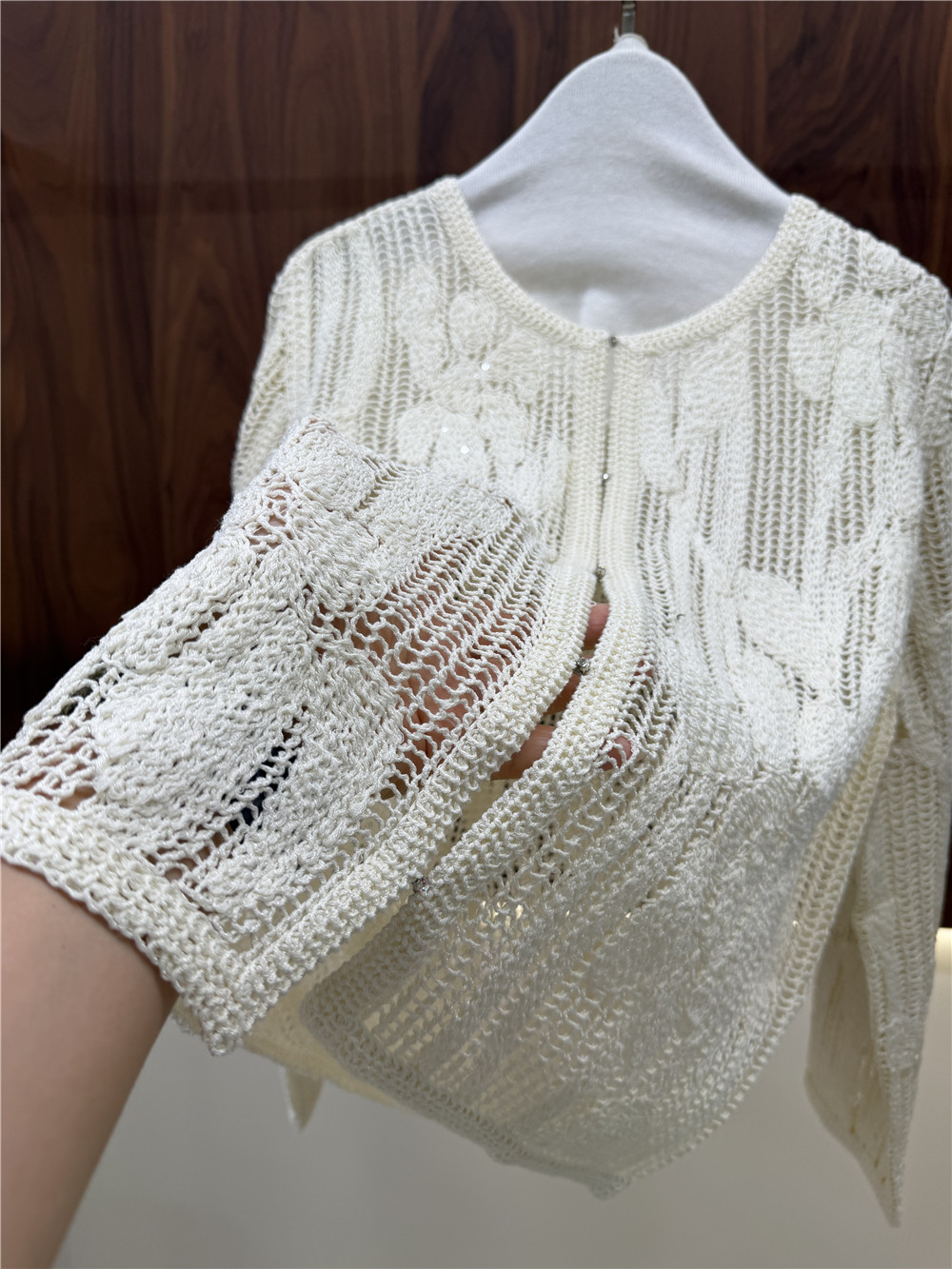 Women's Openwork Embroidered K - Embroidery Cardigan 评论和价格