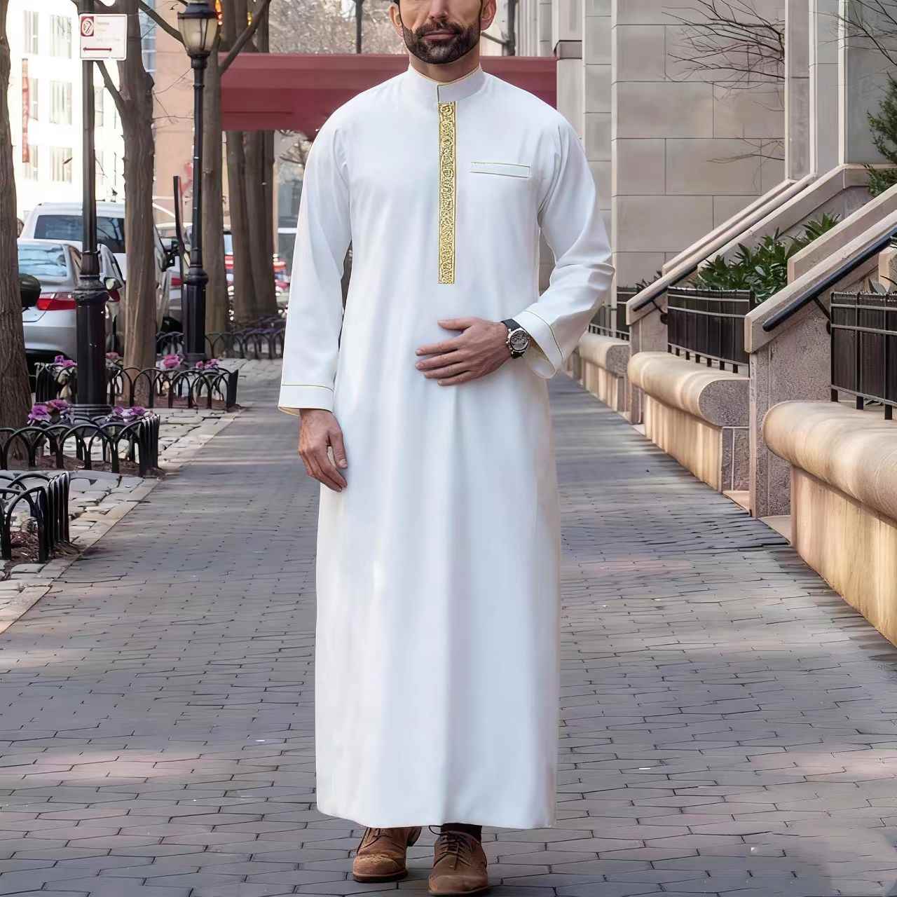 2025Muslim ethnic style, men's - Embroidery Jersey 评论和价格