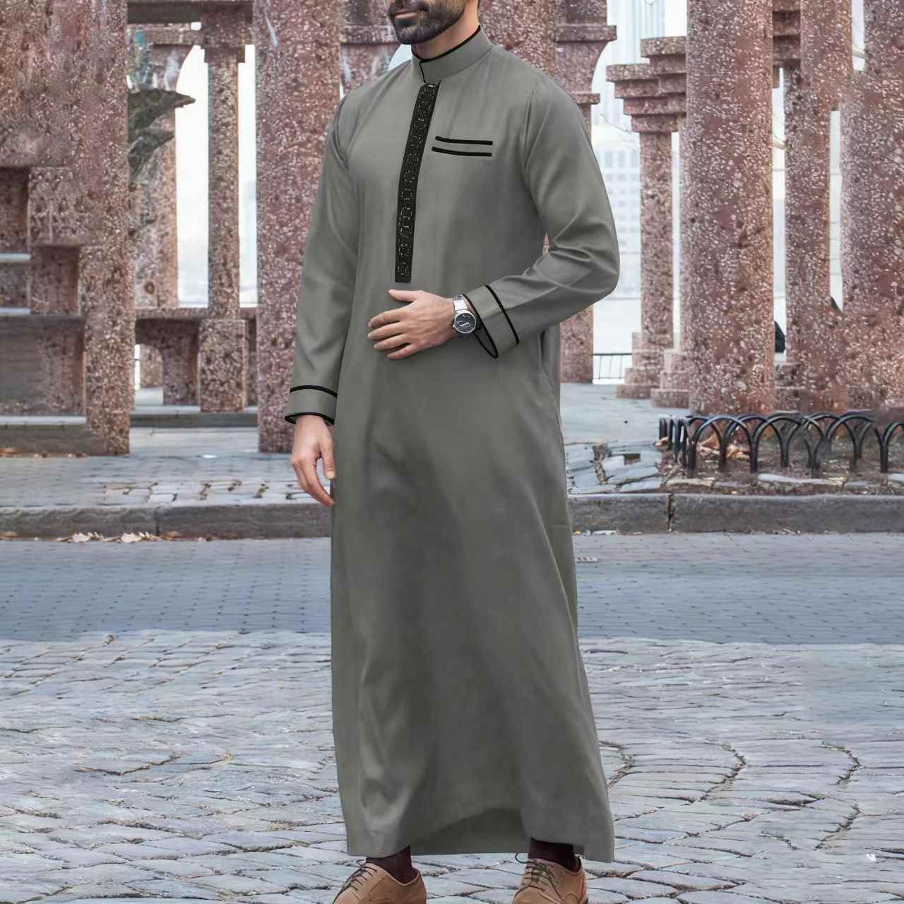 2025Muslim ethnic style, men's - Embroidery Jersey 评论和价格