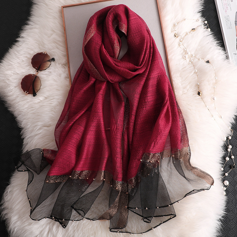 2024 Luxury 100% Silk Shawl Sc - Embroidery Hijab 评论和价格