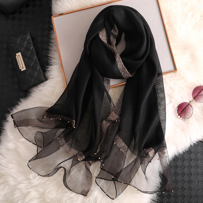 2024 Luxury 100% Silk Shawl Sc - Embroidery Hijab 评论和价格