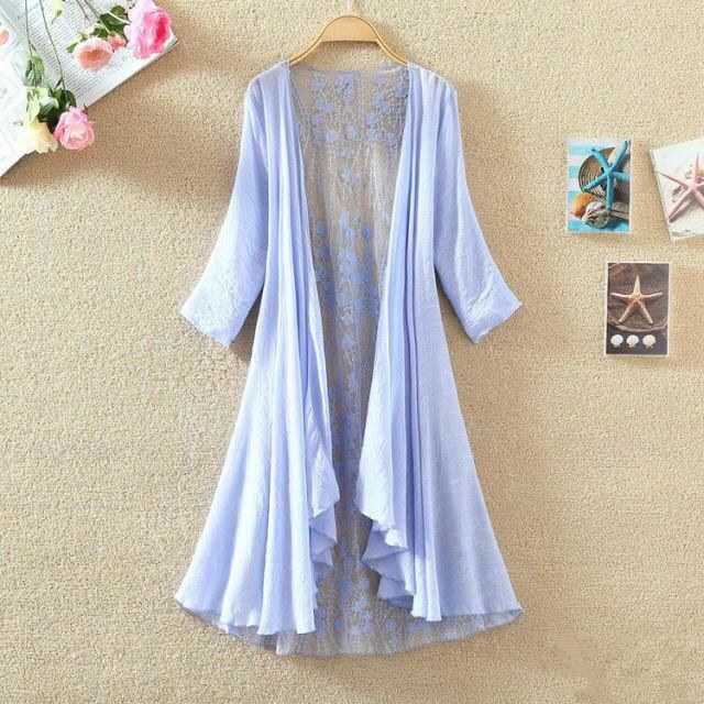 Boho Holiday Beach Summer Card - Embroidery Cardigan 评论和价格