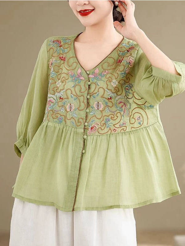 Summer New Heavy Embroidery Wo - Embroidery Cardigan 评论和价格