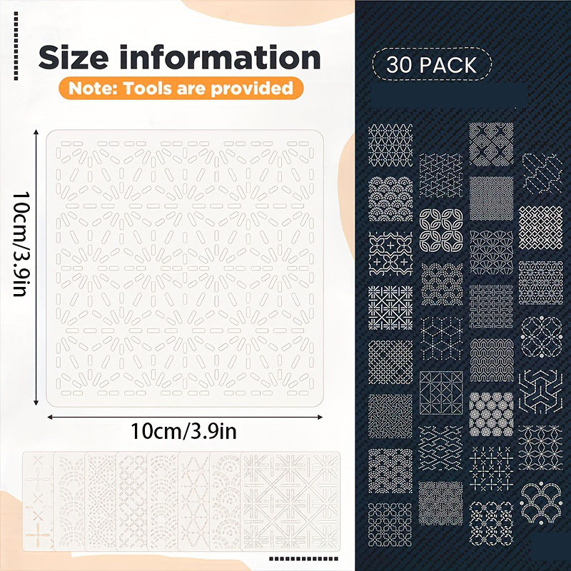 30Pcs Embroidery Templates DIY - Embroidery Ideas 评论和价格
