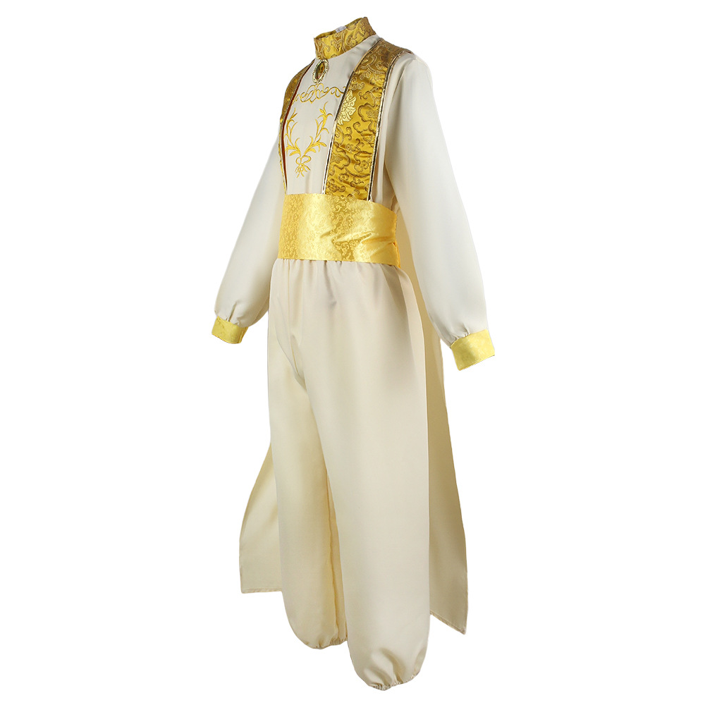 Adult Aladdin Cosplay Costume  - Embroidery Gold 评论和价格