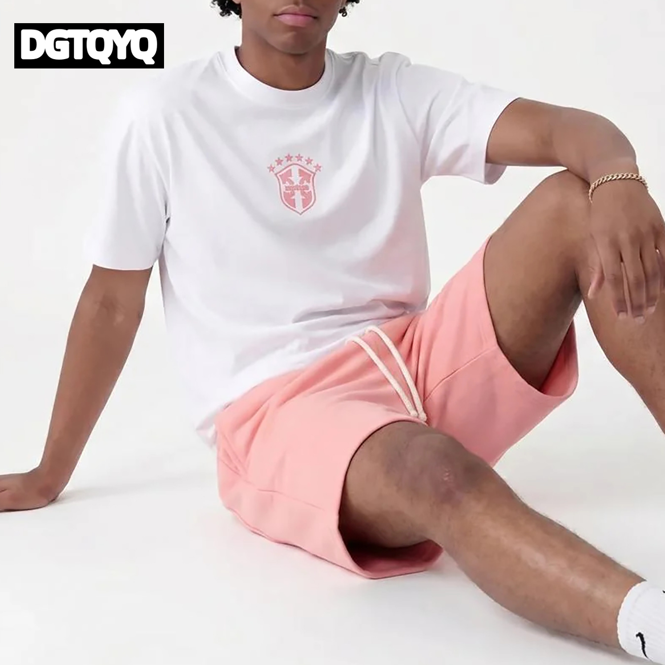 Man's Summer New Pink Embroide - Embroidery Men Shirt 评论和价格