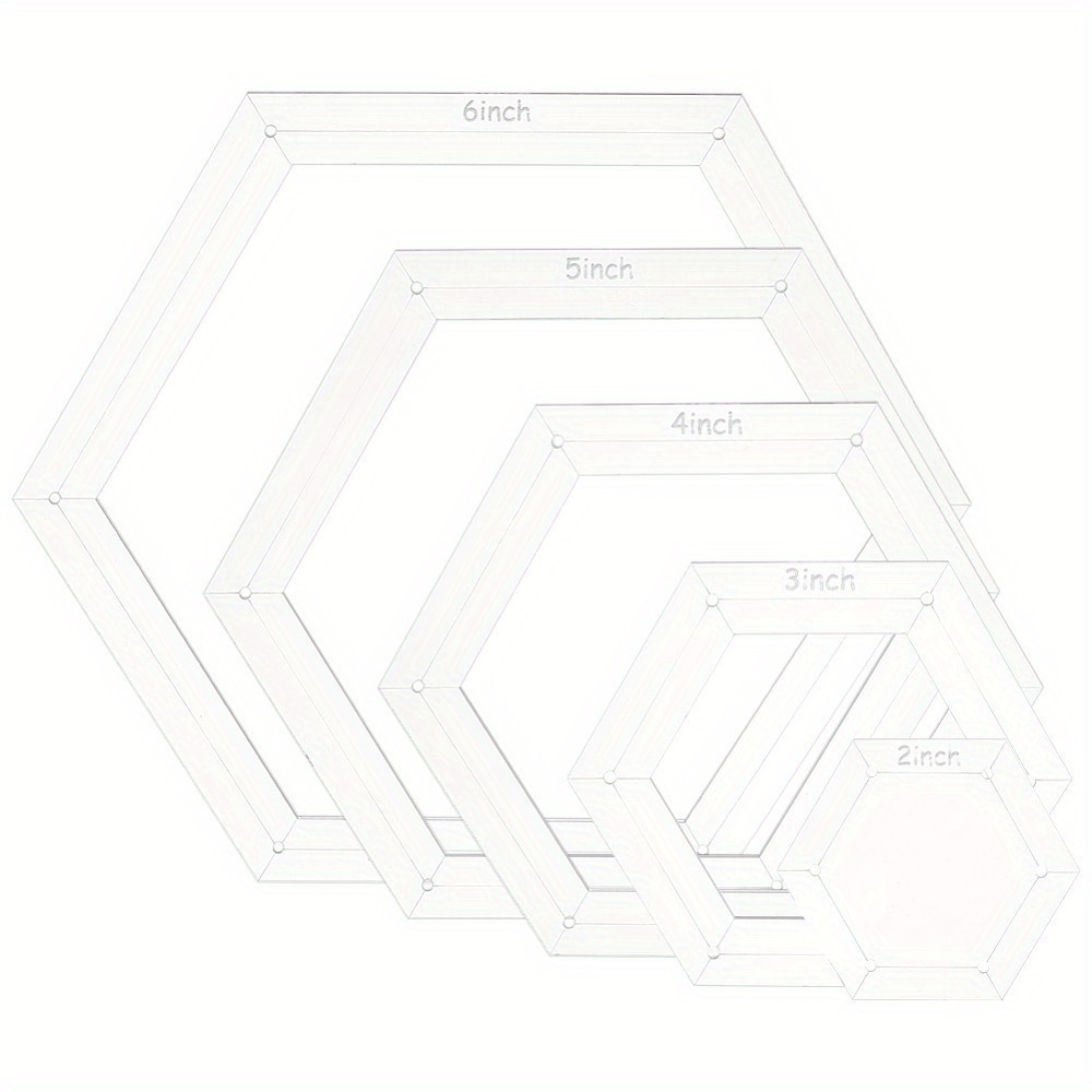 5pcs Hexagon Quilting Template - Embroidery Service 评论和价格