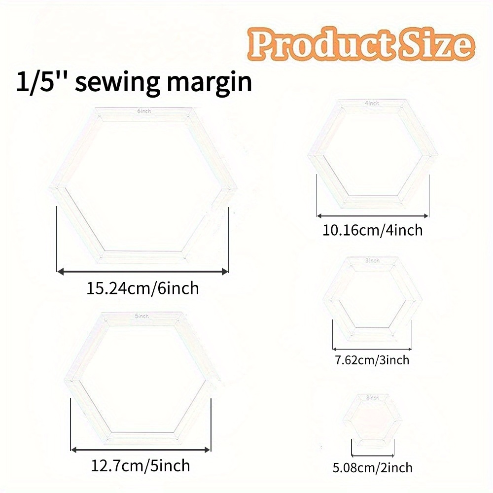 5pcs Hexagon Quilting Template - Embroidery Service 评论和价格