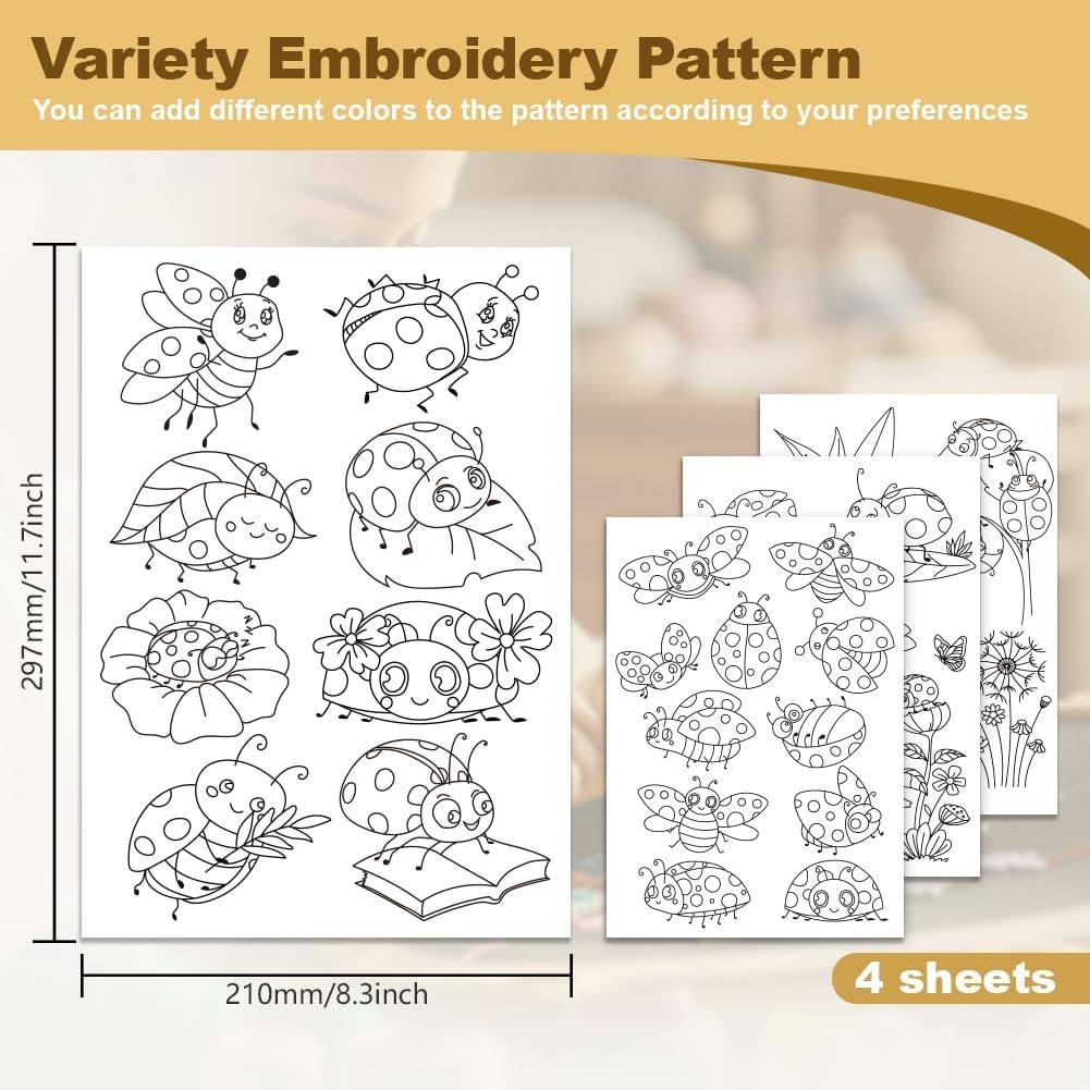 4-Sheet Insect Embroidery Stab - Water Soluble Stabilizer 评论和价格