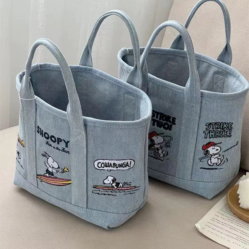New Snoopy Comic Denim Tote, L - Embroidery Service 评论和价格