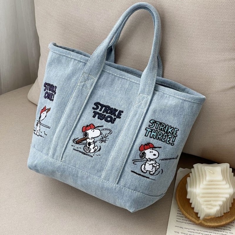 New Snoopy Comic Denim Tote, L - Embroidery Service 评论和价格