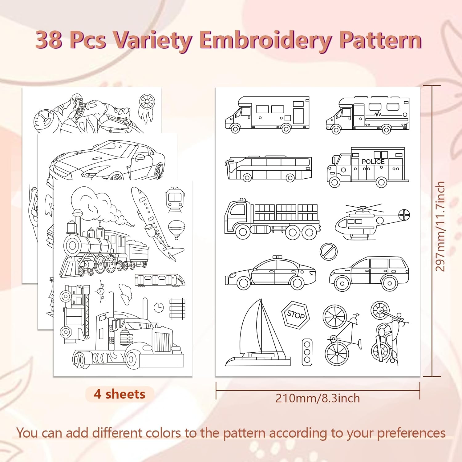 4 Sheets Transportation Embroi - Water Soluble Stabilizer 评论和价格