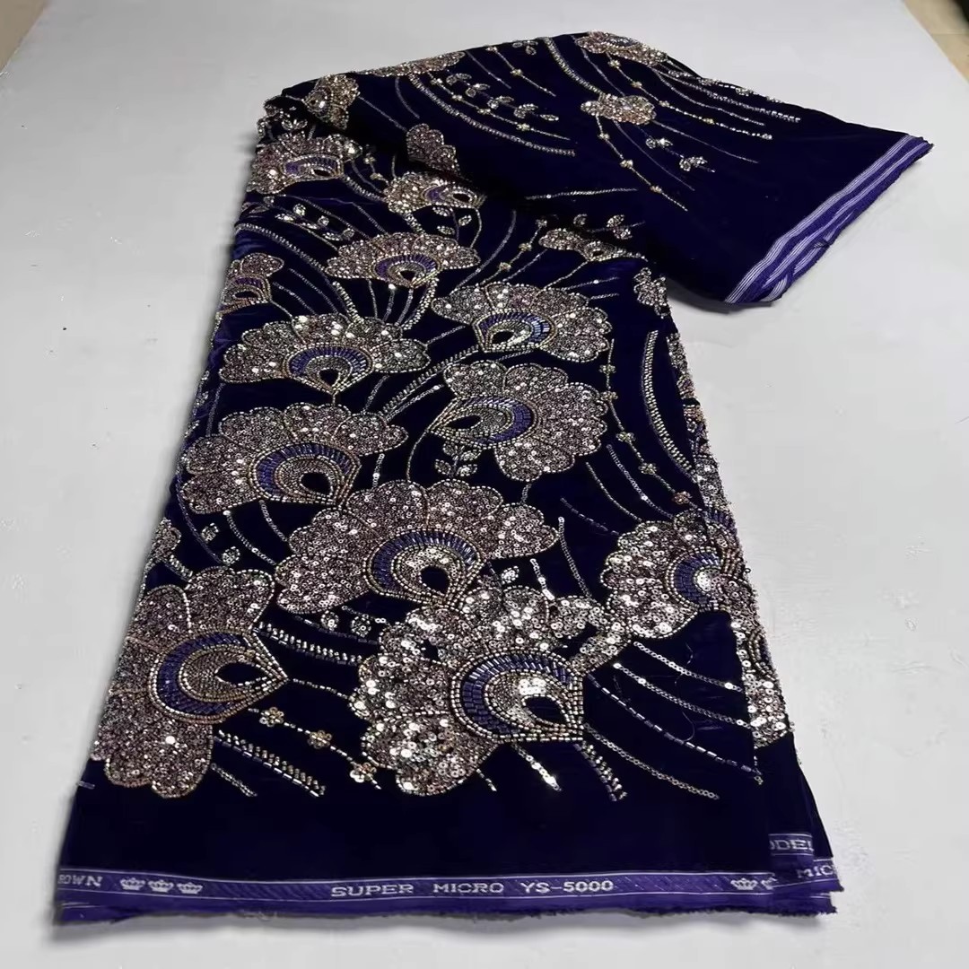 5yard New velvet tela Sequin b - Embroidery Youtube 评论和价格