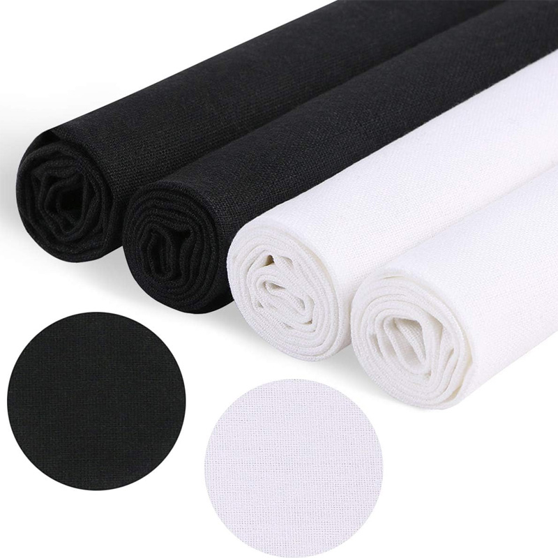 4 Pieces of Linen Fabric, Soli - Embroidery Motif 评论和价格
