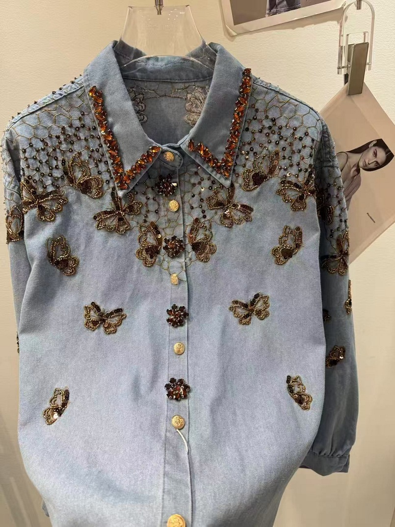 Luxury Style Denim Jacket For  - Embroidery Jeans 评论和价格