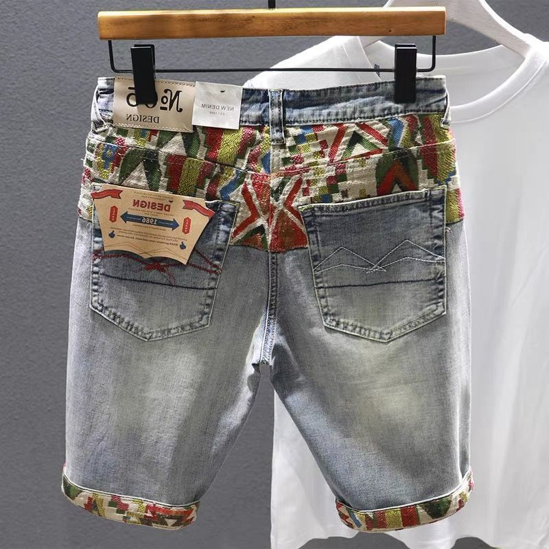 Man Denim Shorts Selvedge Mult - Embroidery Jeans 评论和价格