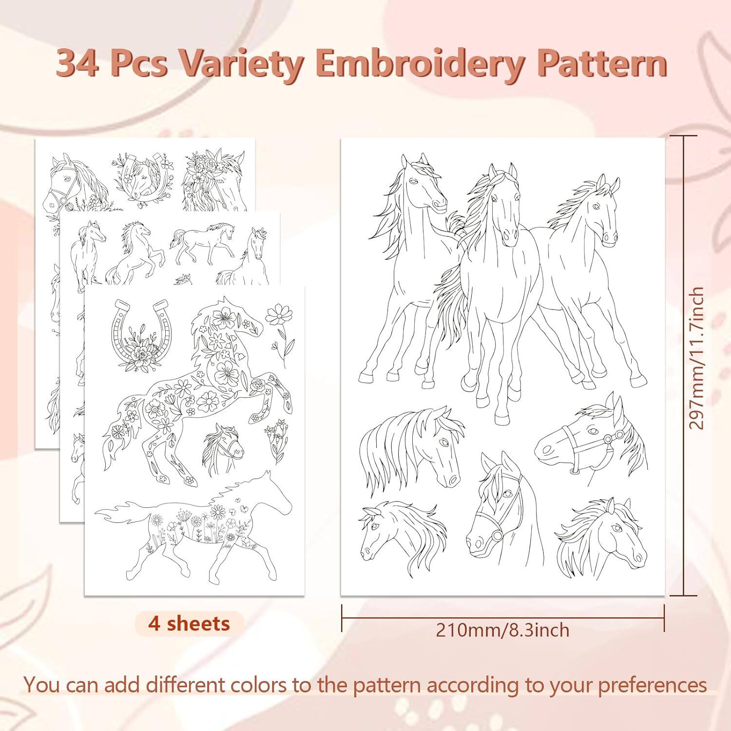 4-Sheet Horse Embroidery Stabi - Water Soluble Stabilizer 评论和价格