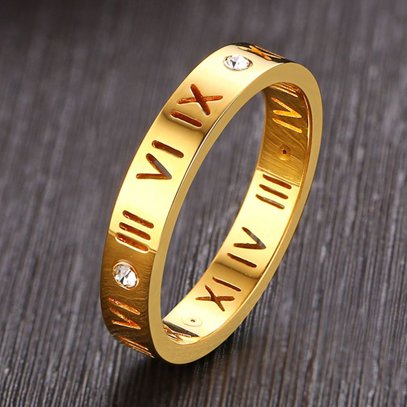 Hollow Roman Numeral Ring Stai - Embroidery Charm 评论和价格