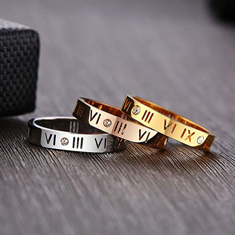Hollow Roman Numeral Ring Stai - Embroidery Charm 评论和价格