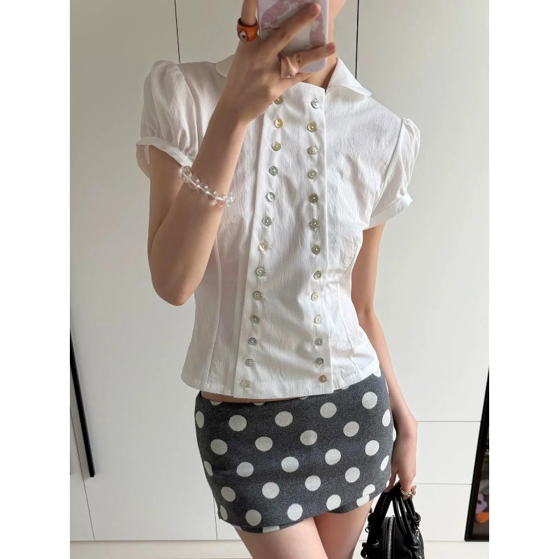 Y2K Japanese Vintage Blouse Pu - Embroidery Online 评论和价格