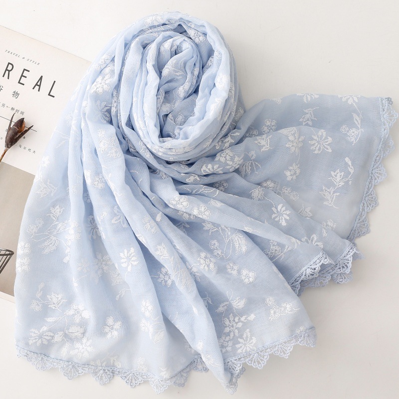 Women's All Season Floral Embr - Embroidery Hijab 评论和价格