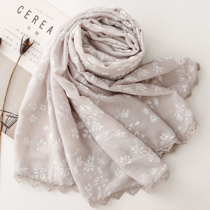 Women's All Season Floral Embr - Embroidery Hijab 评论和价格