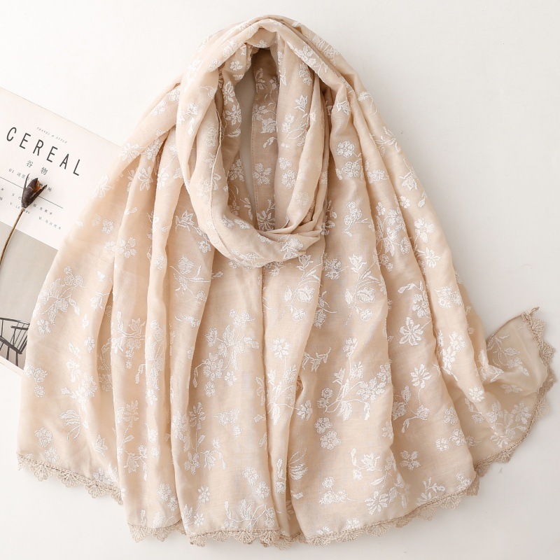 Women's All Season Floral Embr - Embroidery Hijab 评论和价格